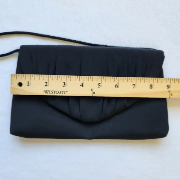 Le Regale Black Evening Formal Shoulder Bag Clutch Crossbody Elegant Glam Classy - Picture 12 of 13